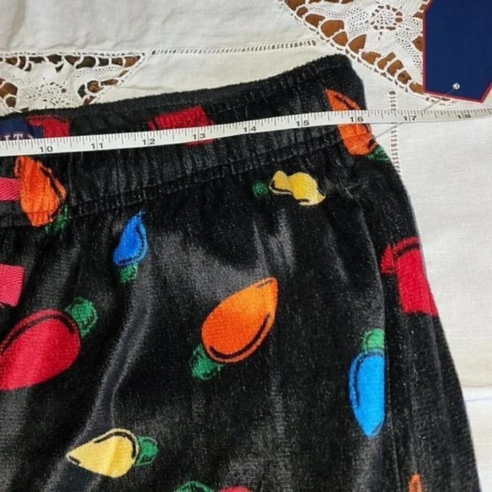 Varsity‎ Holiday Graphic Black Fleece Sz L Sleepwear Pants